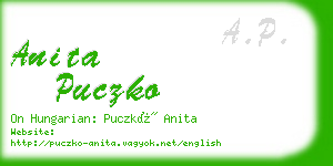 anita puczko business card